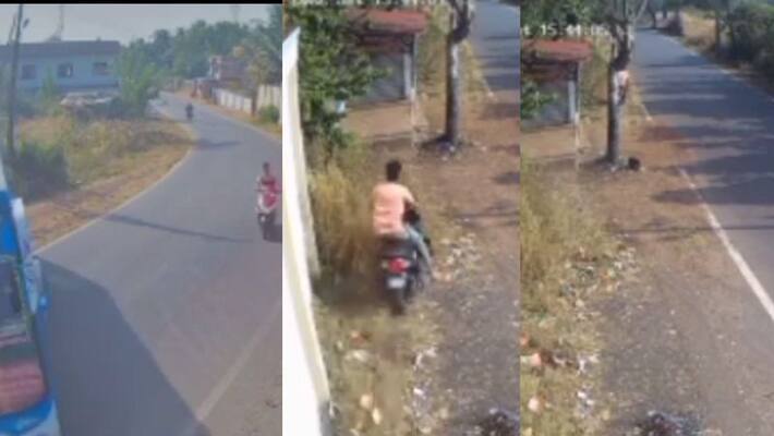 bike rider loose control and make minnal murali like ride Viral Video bike rider loose control and make minnal murali like ride Viral Video