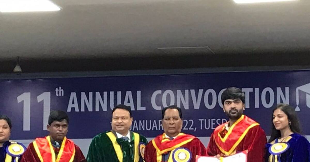 Dr.simbu : மகுடம் சூடிய மன்மதன்.... நடிகர் சிம்புவுக்கு டாக்டர் பட்டம் வழங்கப்பட்டது