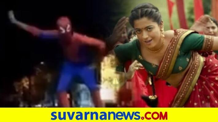 Spider Man and Santas dancing to Saami Saami from Allu Arjuns Pushpa dpl Spider Man and Santas dancing to Saami Saami from Allu Arjuns Pushpa dpl