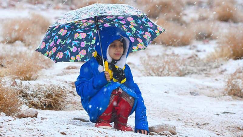 Snowfall changed the weather in Saudi Arabia KPA