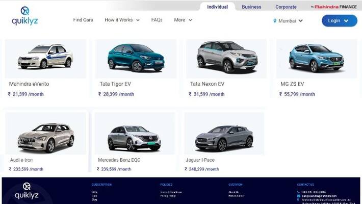 Quick lease with electric vehicle for leasing and subscription Quick lease with electric vehicle for leasing and subscription