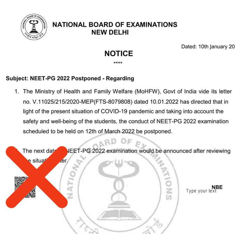 NEET PG 2022 Postponed Notice is fake PIB Clarifies Exam Dates for Upcoming Medical Entrance mnj