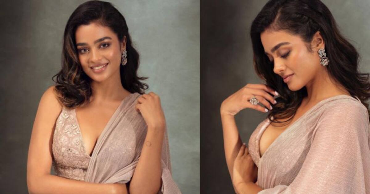 Gayathri Photos : நழுவி ஓடும் சேலையில்.... தாராளமாக கவர்ச்சி காட்டி!! நச்சுனு போஸ் கொடுத்த நடிகை காயத்ரி