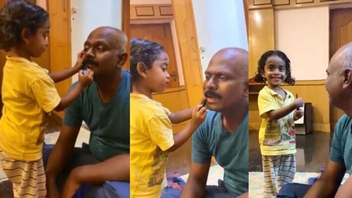 IPS officer posts video of daughter playing pretend makeup with him IPS officer posts video of daughter playing pretend makeup with him