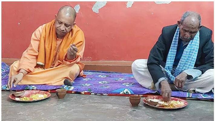 Yogi Adityanath Eats At Dalit House Yogi Adityanath Eats At Dalit House