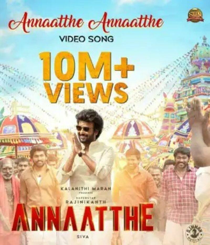 Annaatthe song got 10 million views