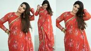 Actress sneha stunning poses in red saree