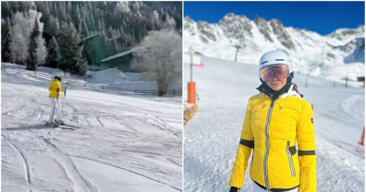 Samantha skiing : வாவ்..என்னம்மா சறுக்குறாங்க...பனிச்சறுக்கில் அசத்தும் சமந்தா..க்யூட் வீடியோ உள்ளே!!