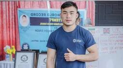 Thounaojam Niranjoy Singh from Manipur broke the Guinness Book of World Records for most push-ups on finger tips