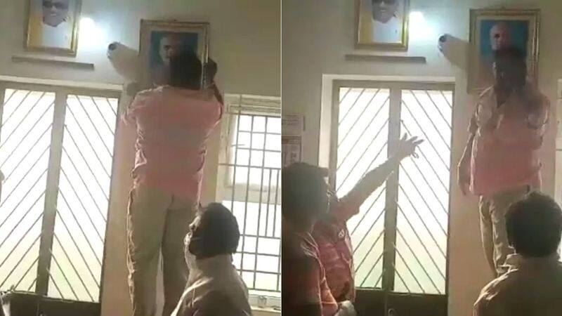 Intimidation of employees for leaving Modi photo in municipal corporation office..Police arrested Baskaran and remanded
