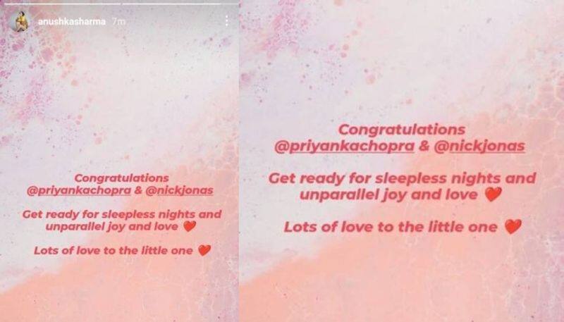 Anushka Sharma congratulates Priyanka Chopra-Nick Jonas on becoming parents