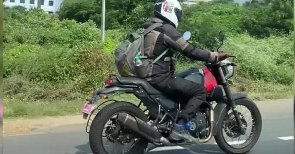 Royal Enfield Scram 411 : இதுதான் வித்தியாசமா? லீக் ஆன ஸ்கிராம் 411 பிரவுச்சர்