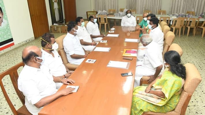 Former AIADMK ministers met BJP state president Annamalai seeking support for the AIADMK candidate in the Rajya Sabha elections Former AIADMK ministers met BJP state president Annamalai seeking support for the AIADMK candidate in the Rajya Sabha elections