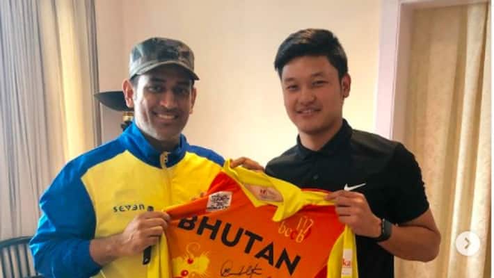 Former India captain Mahendra Singh Dhoni gave a valuable piece of advice to Bhutan all rounder Mikyo Dorji san Former India captain Mahendra Singh Dhoni gave a valuable piece of advice to Bhutan all rounder Mikyo Dorji san