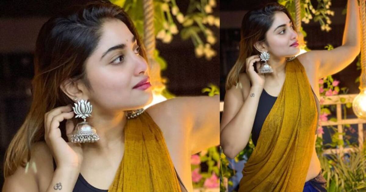 Shivani Hot : சரிந்து விழும் சேலையை சரி செய்யாமல்.. மெல்லிய இடையை பளீச் என காட்டி கவர்ச்சி ட்ரீட் வைத்த ஷிவானி