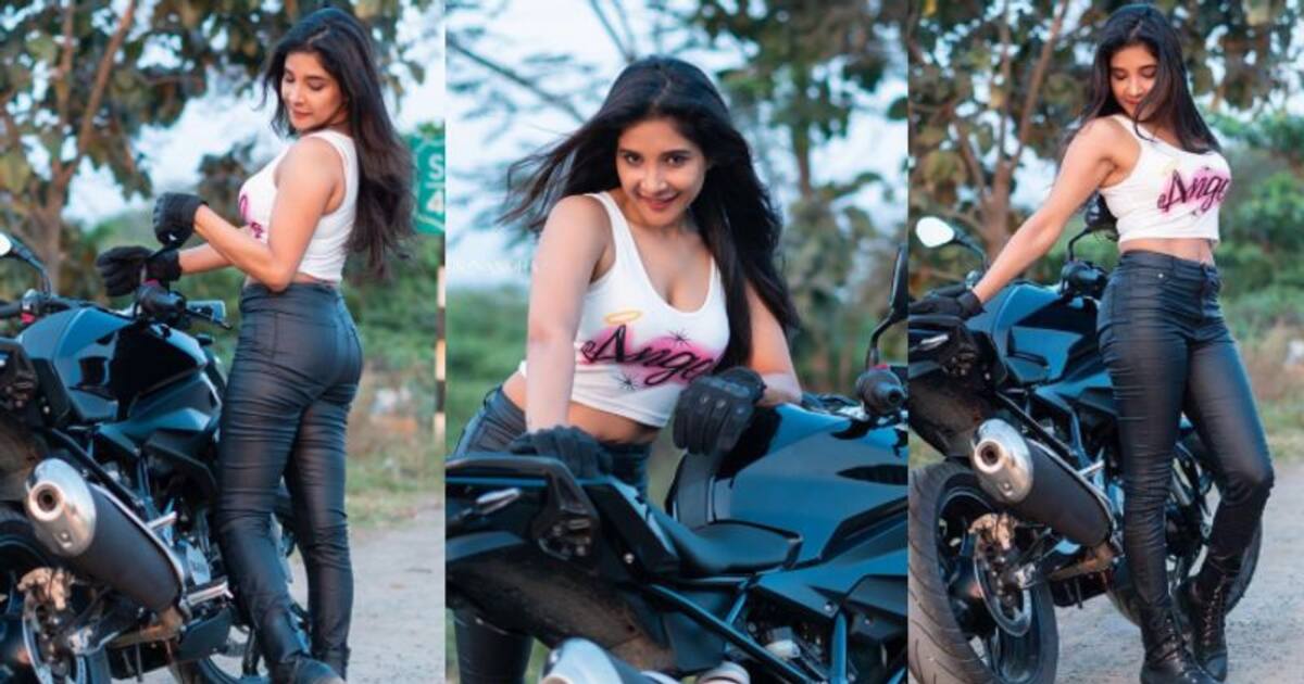 sakshi agarwal hot :சொகுசு பைக்கில் தினுசுதினுசா போஸ் கொடுத்து! திகட்ட திகட்ட கிளாமரில் கிறங்கடிக்கும் சாக்‌ஷி
