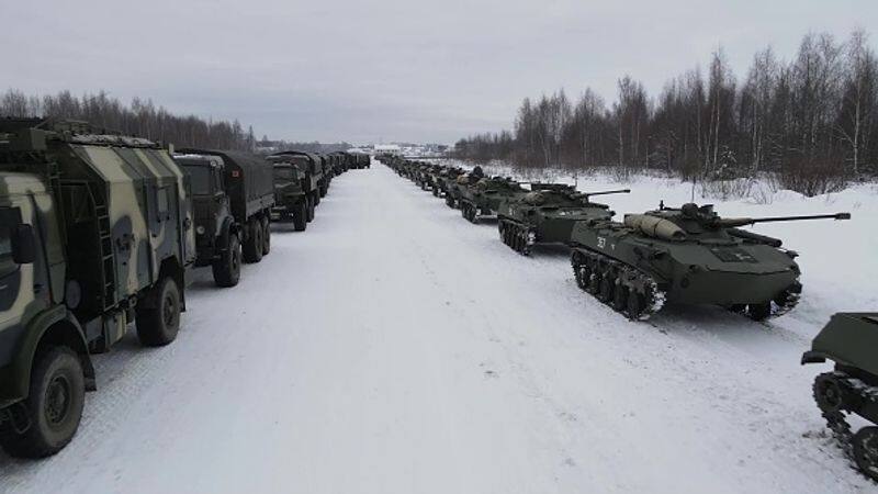 Ukraine conflict Russian and Belarus military exercises at Ukraine border