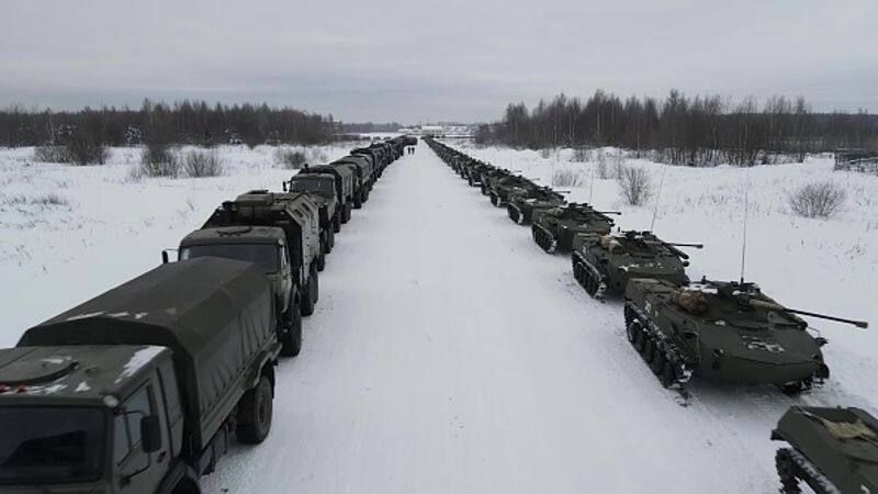 Ukraine conflict Russian and Belarus military exercises at Ukraine border