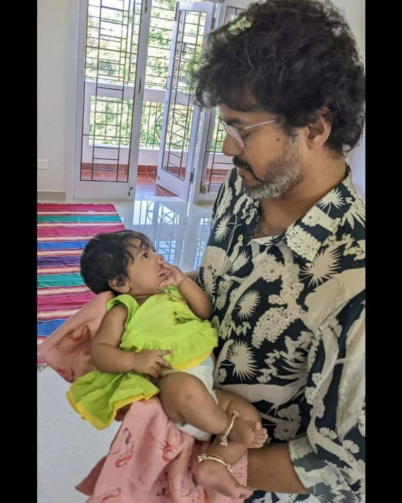 Thalapathy Vijay with a infant baby...