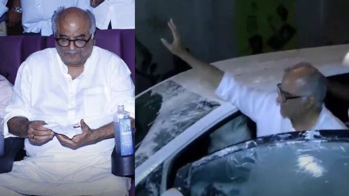 Ajith Fans celebrate boney kapoor entry to watch valimai movie in chennai Ajith Fans celebrate boney kapoor entry to watch valimai movie in chennai