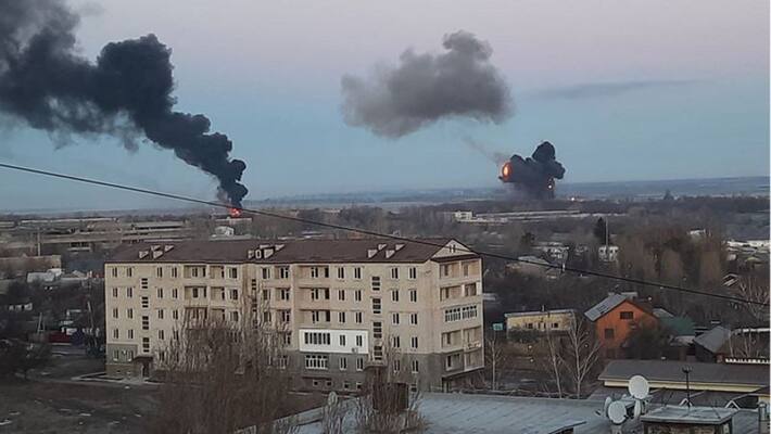 Russia Ukraine crisis.. Ukrainian airbases, air defences destroyed Russia Ukraine crisis.. Ukrainian airbases, air defences destroyed