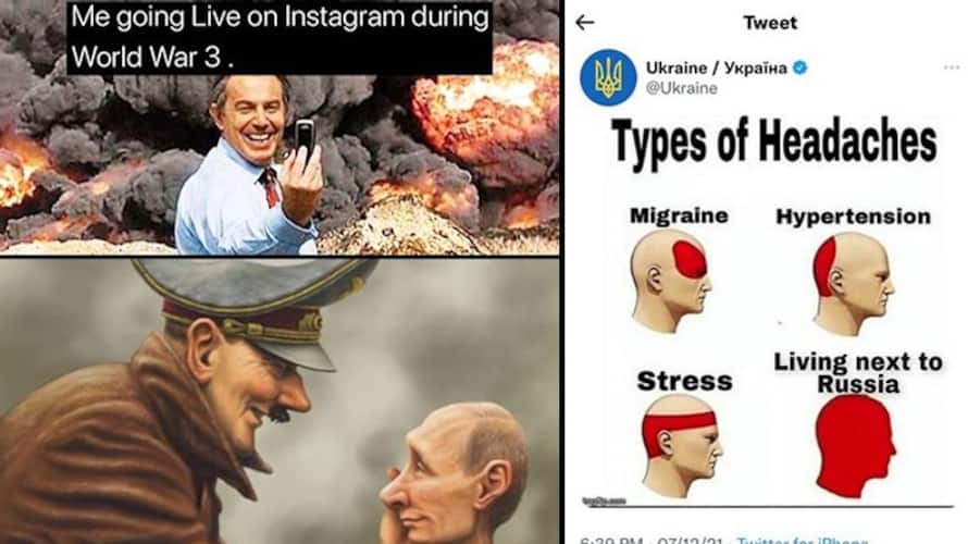 World War 3 memes carpetbomb Russian President Putin over Ukraine invasion