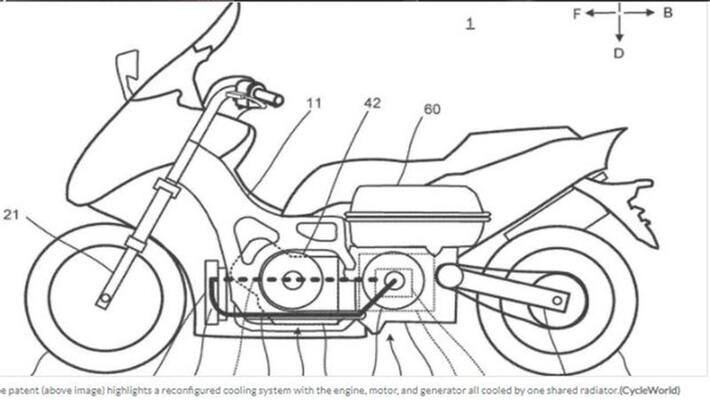 Yamaha patents TMAX maxi scooter hybrid system Yamaha patents TMAX maxi scooter hybrid system