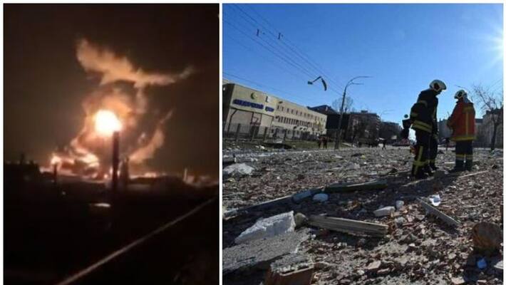 Vasylkiv oil depot is on fire after russian ballistic missile strike Vasylkiv oil depot is on fire after russian ballistic missile strike