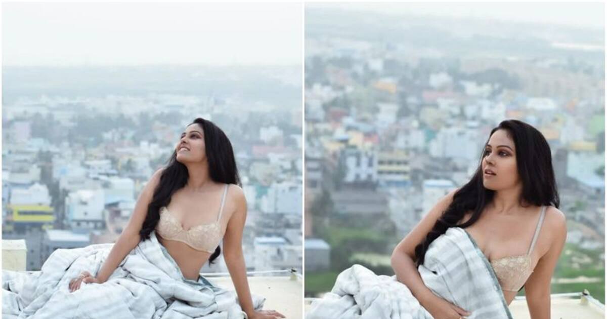 யம்மாடியோவ்...கண் கூசவைக்கும் கவர்ச்சியில் சாந்தினி தமிழரசன்..மொட்டைமாடியில் ஓவர் ஹாட் கிளப்புறாங்களே..