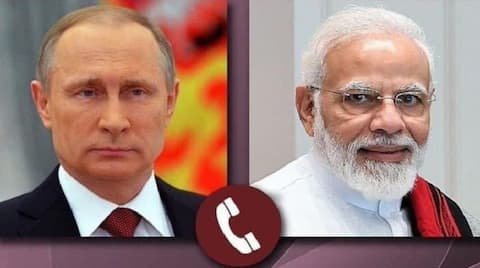 Prime Minister Narendra Modi speaks on telephone with russia president Vladimir Putin.