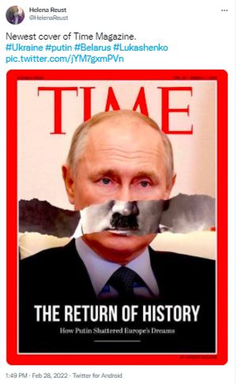 Time cover comparing Russian president Vladimir Putin with Adolf Hitler is fake mnj