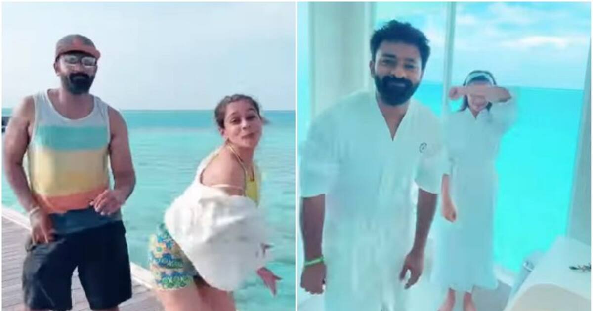 மாலத்தீவில் மனைவியுடன் ஆட்டம் போடும் சாந்தனு...குட்டை டவுசரில் 'கச்சா பாதம்' குத்து..