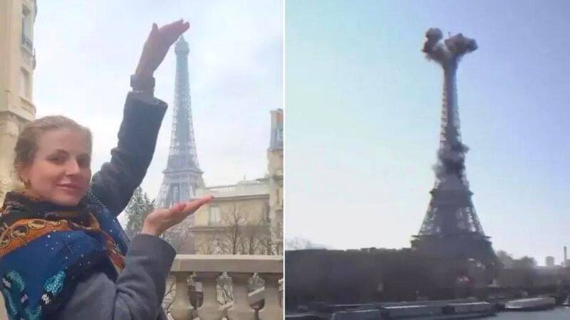 Attack on the Eiffel Tower Shocking video released by the Government of Ukraine social media viral