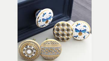 IndianShelf presentsTheia - A gold inspired collection of ceramic knobs for beautiful homes & spaces