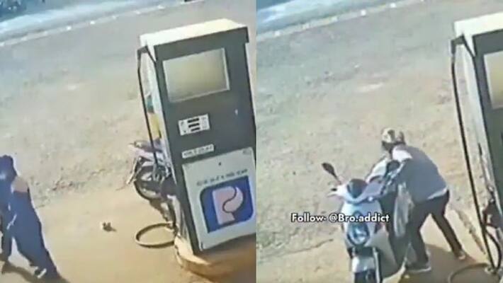 viral video in which customer stealing money from petrol pump viral video in which customer stealing money from petrol pump