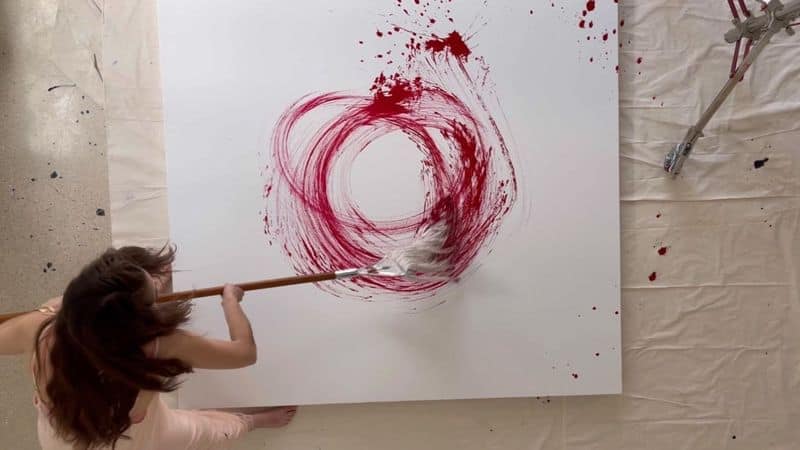 artist who paints with mop