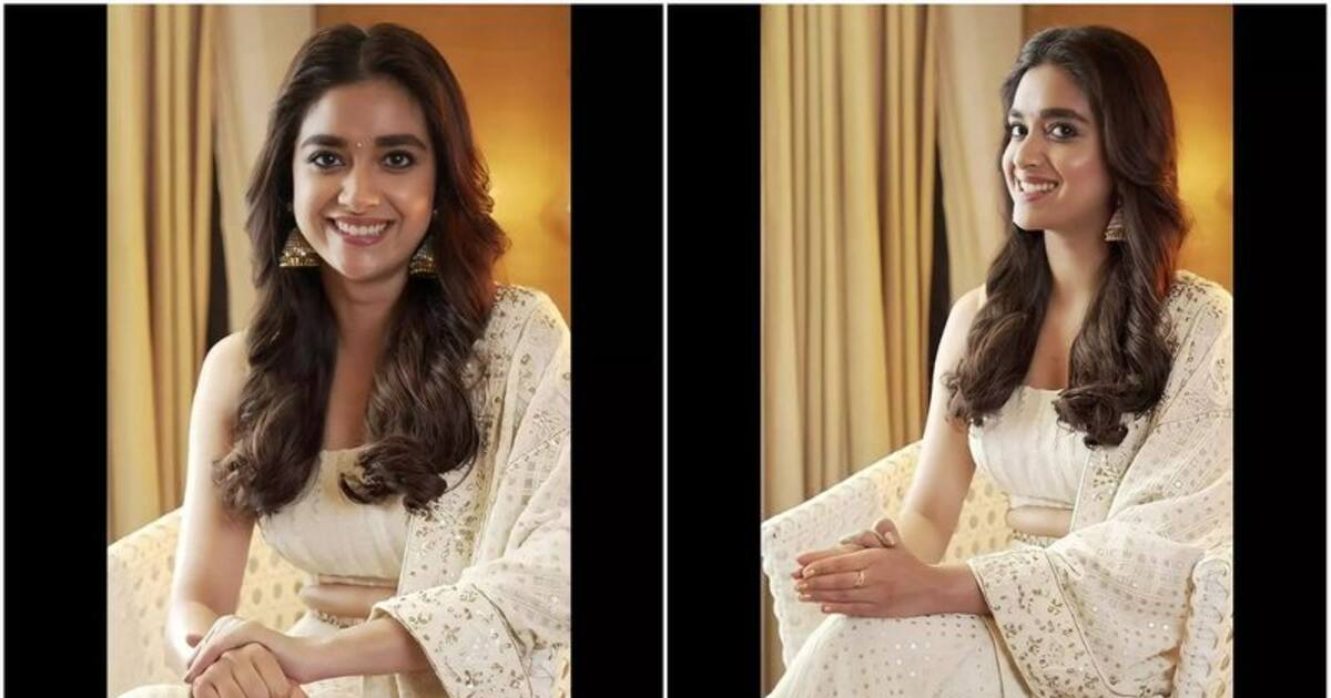 அளவான கிளாமருடன் கீர்த்தி சுரேஷ்...கொஞ்சம் கொஞ்சம் கவர்ச்சி காட்டி மயக்கும் நாயகி..