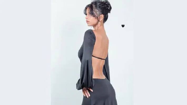 suhana khan shares photo of herself in black backless gown suhana khan shares photo of herself in black backless gown