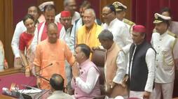 Satish Mahana Speaker of the UP Assembly Yogi Adityanath Akhilesh Yadav