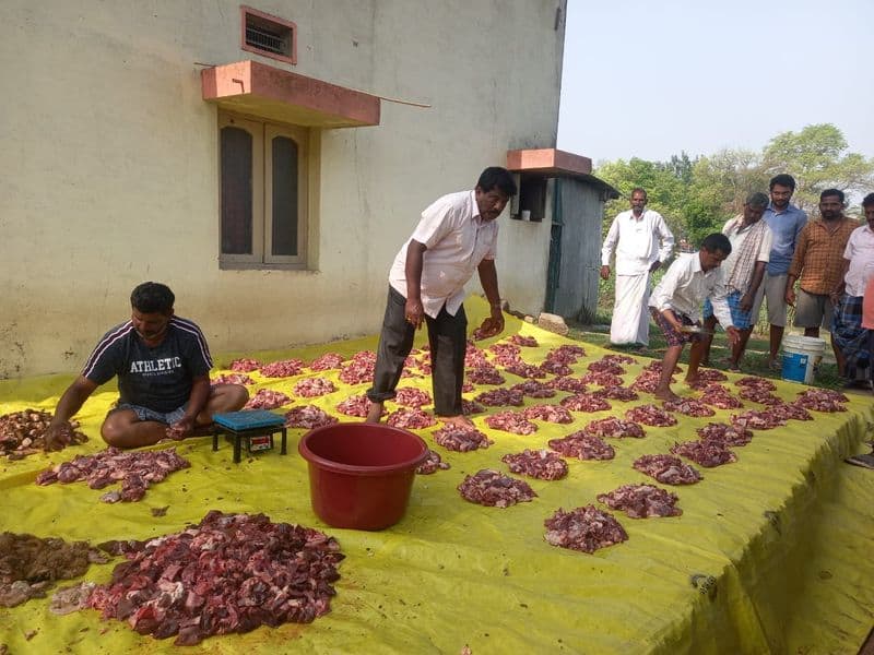 Gudde Meat Cut Amid Halal Jhatka Controversy in Hassan grg 