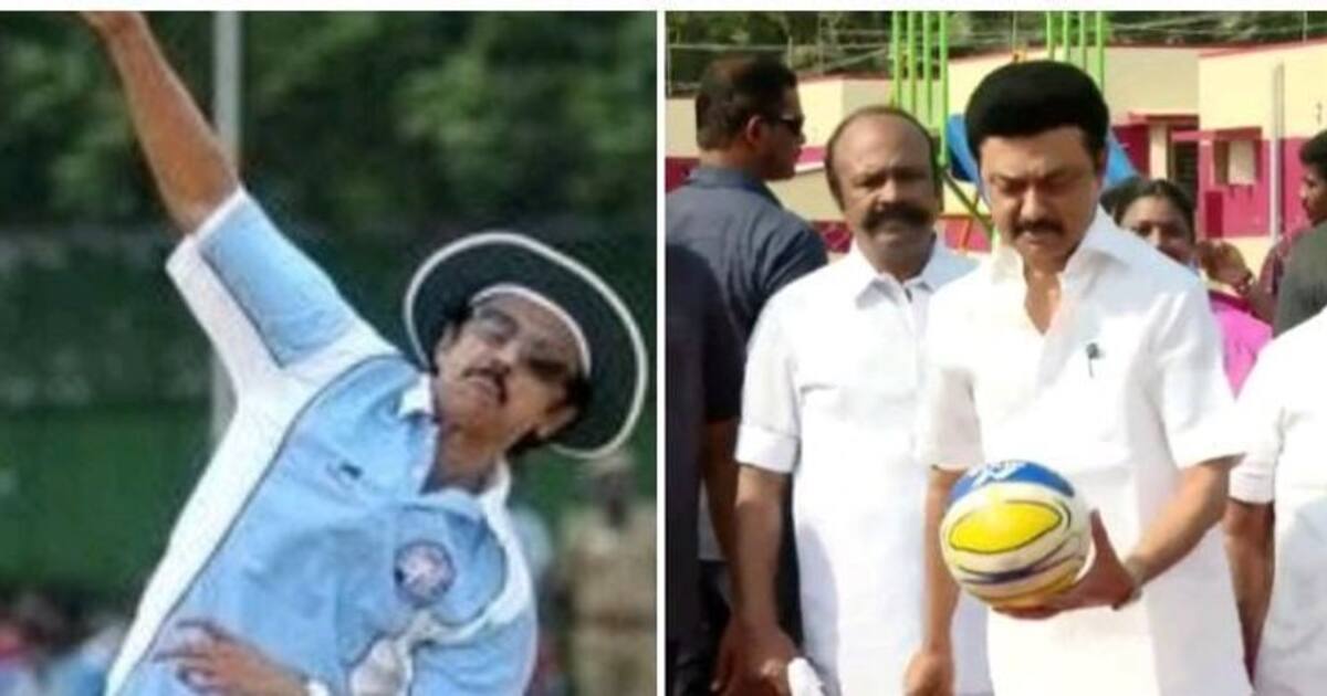 வாலிபால் விளையாடி அசத்திய ஸ்டாலின்...! எதிரணியினர் திணறல் ..! கை தட்டி ரசித்த பொதுமக்கள்