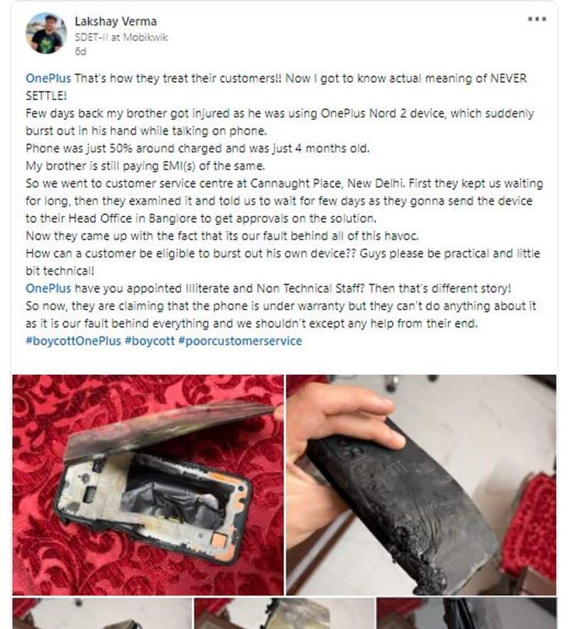 OnePlus Nord 2 5G Allegedly Explodes Again in India mnj 