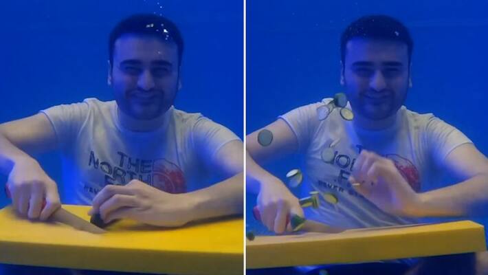 Turkish chef cuts cucumbers underwater; viral video gains 21 million views-tgy Turkish chef cuts cucumbers underwater; viral video gains 21 million views-tgy