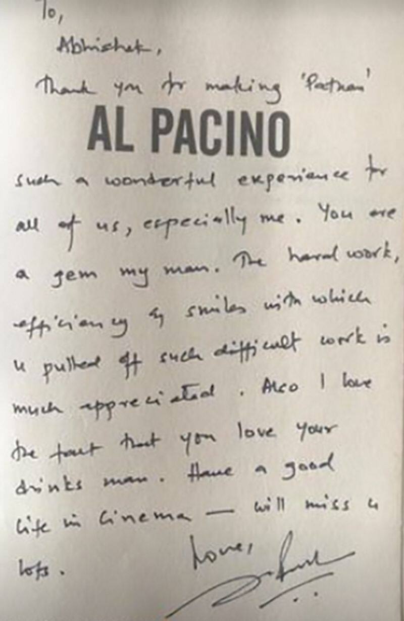 Shah Rukh Khans handwritten letter to Pathaan assistant director