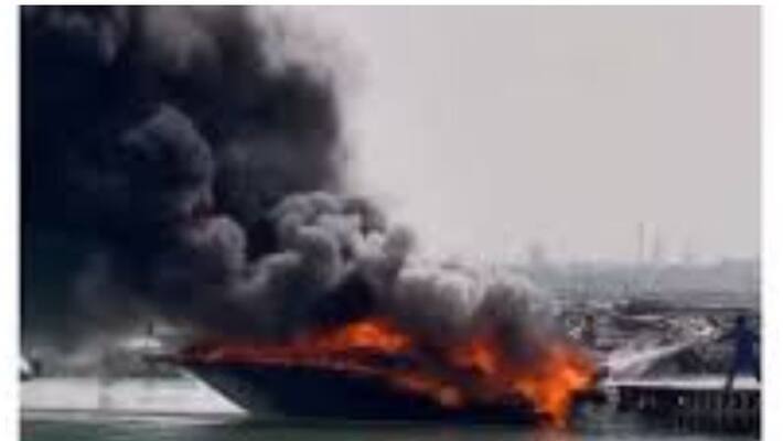 A boat catches fire at Sitra port in Bahrain kills an elderly woman A boat catches fire at Sitra port in Bahrain kills an elderly woman