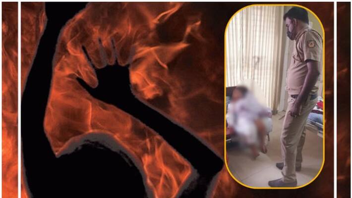 Girl trapped in fire police man firoz risky rescue operation Girl trapped in fire police man firoz risky rescue operation