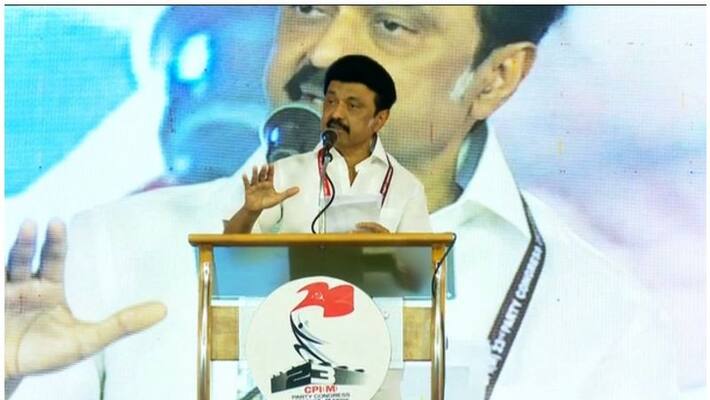 M K Stalin participating in cpim party congress seminar M K Stalin participating in cpim party congress seminar