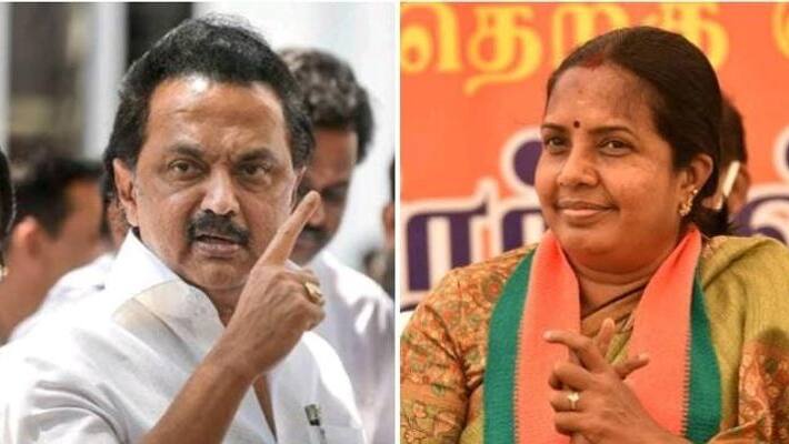 Stalin's family compromise on Hindi matter for family income.. Vanathi srinivasan teasing. Stalin's family compromise on Hindi matter for family income.. Vanathi srinivasan teasing.