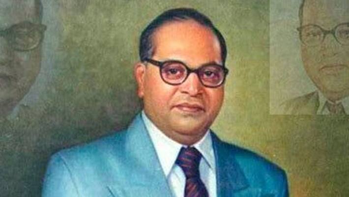Miscreants Threw Dung on Ambedkar's Portrait at Humnabad in Bidar grg Miscreants Threw Dung on Ambedkar's Portrait at Humnabad in Bidar grg