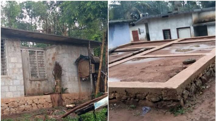 Construction of life project houses for tribals in Noolpuzha has stopped due to fund problems Construction of life project houses for tribals in Noolpuzha has stopped due to fund problems